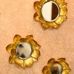 Lotus Wall Mirror Set of 3 pcs (Gold)