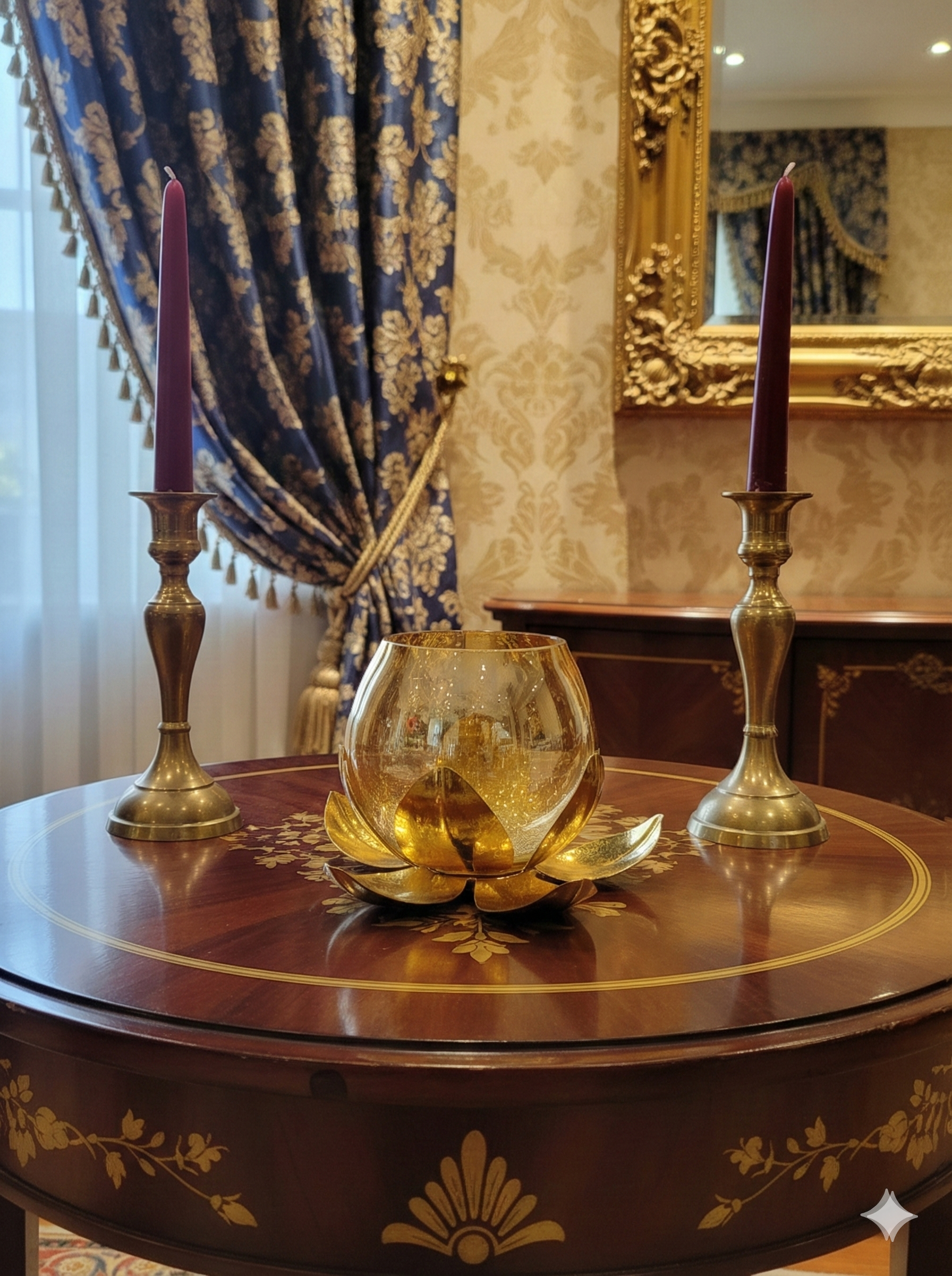 Lotus Table Candle Holder Gold(Pack of 1)