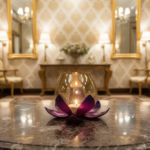 Lotus Table Candle Holder- Purple Blue-(Pack of 1)