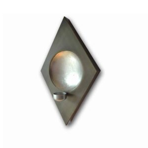 Burfi shape wall candle Holder in Silver
