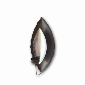 Dual Eye Shape Wall Candle Holder-Silver