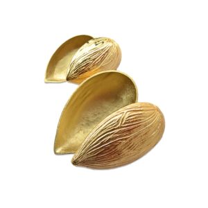 Almond Shape snacks server Gold (set of two)