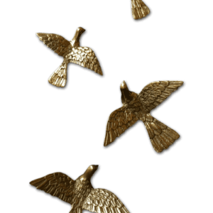 Brass Birds Wall Art Set of 4 pcs