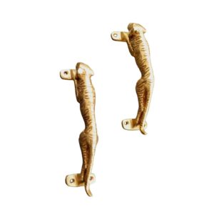 Jaguar Design Brass Door Handle 1 set 7″