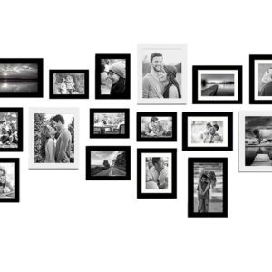 Black Wall Frames for Living room wall 16 pcs set