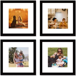 Black Picture Frame For Home Decoration 4 pc Set 10 x 10 Inch(Without Print)