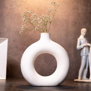 Donut Ceramic Vase for Dried Flower-8inch