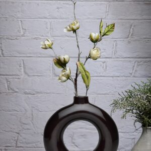 Donut Ceramic Vase 6 Inch Black