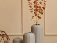 White flower vase, ceramic vase, flower vase for living room, home decor items Medium flower vase