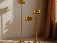 pedistal lotus, candle holder, floor candle stand, home decor items