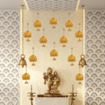 Decorative Hanging Lotus with jhumka, wall decor, Set of 12pcs YELLOW