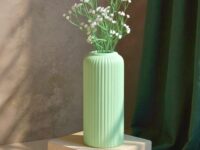light green flower vase, ceramic vase, flower vase for living room, home decor items