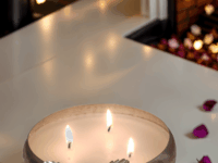 Urli Bowl-Wax Filled, Nickle Finish with Butterly Motif