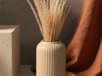 Beidge flower vase, ceramic vase, flower vase for living room, home decor items small flower vase