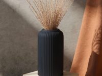 black flower vase, ceramic vase, flower vase for living room, home decor items small flower vase