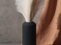 Black flower vase, ceramic vase, flower vase for living room, home decor items Medium flower vase