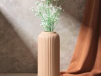 beidge flower vase, ceramic vase, flower vase for living room, home decor items