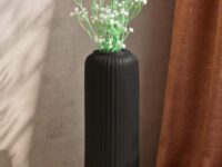 Black flower vase, ceramic vase, flower vase for living room, home decor items