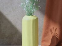 yellow flower vase, ceramic vase, flower vase for lving room, home decor item, home decoration item for living room