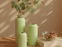 Modern Ceramic Flower Vase Setof 3 pcs(Green)