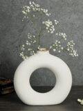 Donut Ceramic Vase for Dried Flower 8 Inch