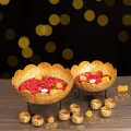 Engraved Urli With 6 Small  Candle Votives