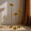 Pedistal Lotus Candle Holder Set of 3 pcs