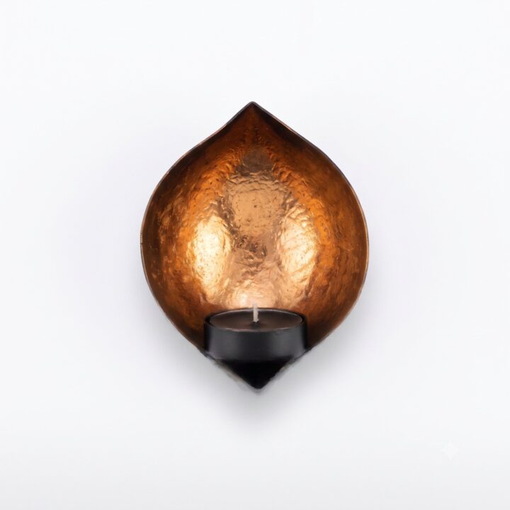 15 copper wall diya candle holder