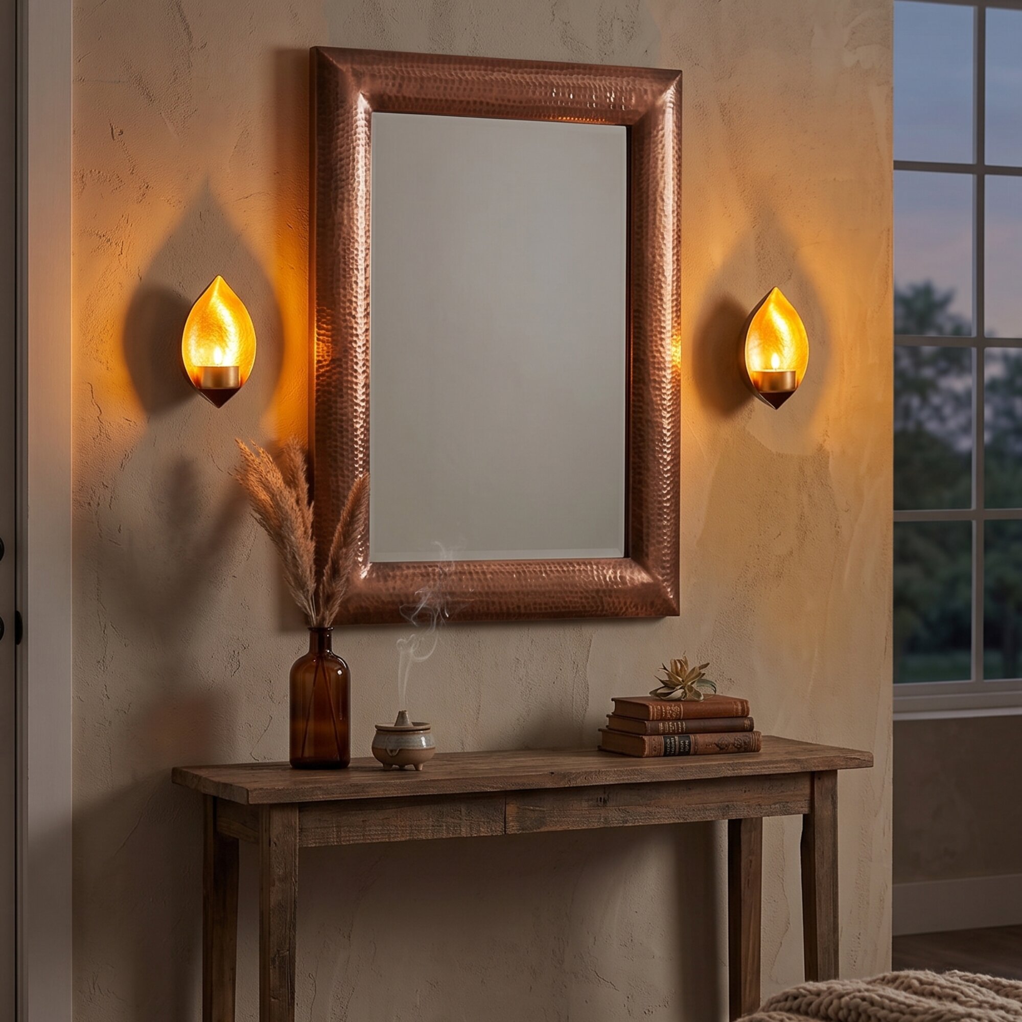 Gold Drop Shape Wall Candle Holder Set of 2 for Home Decor