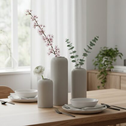 Grey Ceramic Flower Vase